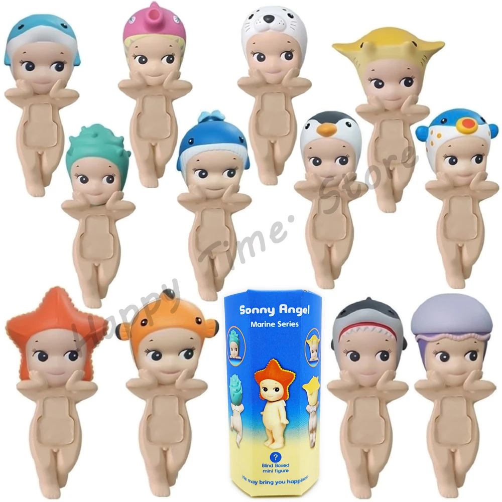 Marine Series Hippers Mystery Box Sonny Angel Mini Figure Blind Box Doll Ocean Model Starfish Shark Sea Creatures Toy Xmas Gift