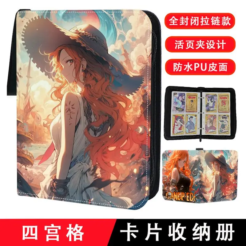 新しいワンピースロロノア・ゾロジッパー PU レザー名刺ホルダーアルバムブックバインダーゲームカードコレクション子供のおもちゃギフト