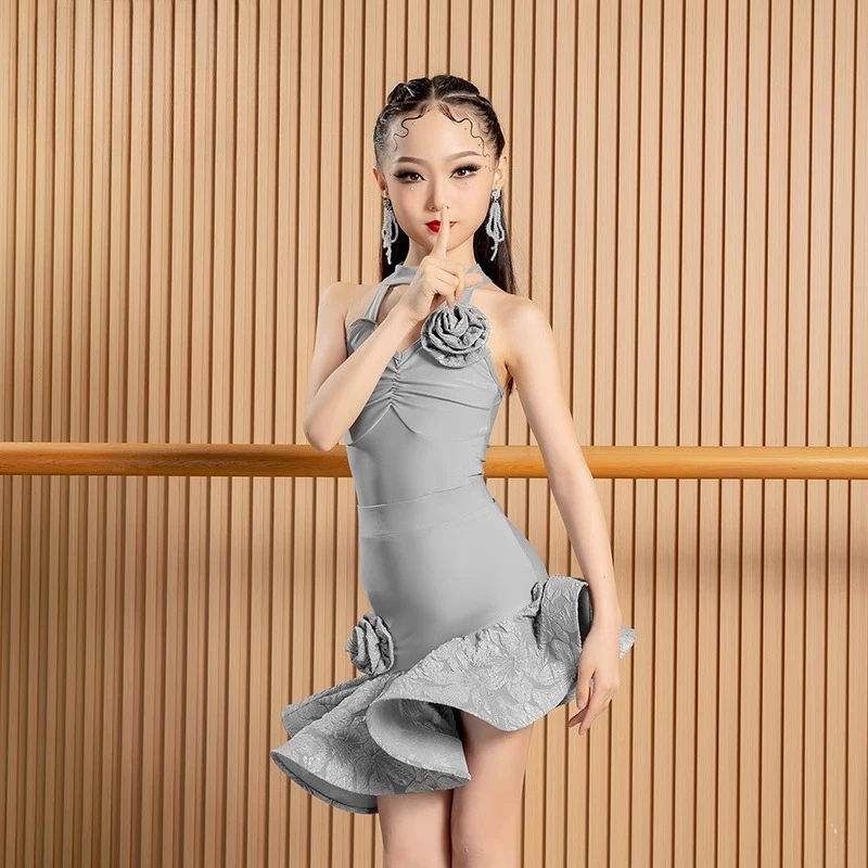 

Child Latin Dance Dress for Girls Samba Tango Salsa Rumba Latin Dance Dress Competition Constume Children Stage Outfits Costume