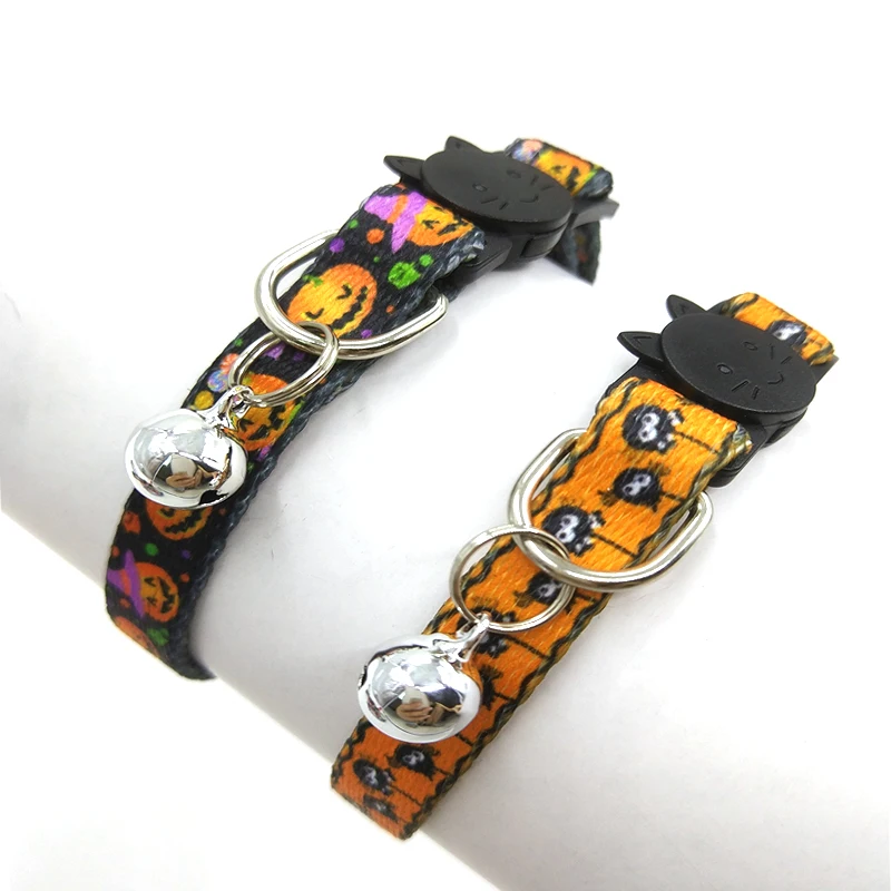 8 Pack Halloween Cat Collar Breakaway Buckle Cat Collar Pumpkin Collars for Cats Halloween Cats Collar