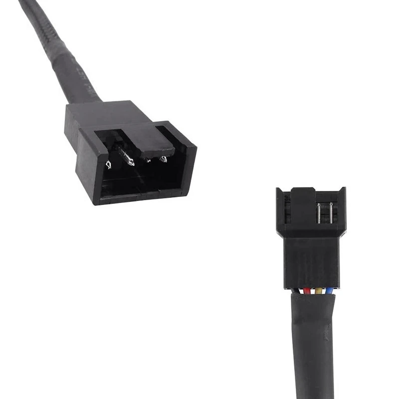 4 buah 4 Pin PWM kipas ekstensi kabel daya casing konektor laki-laki ke perempuan kabel perpanangan untuk 4 Pin/3Pin kipas