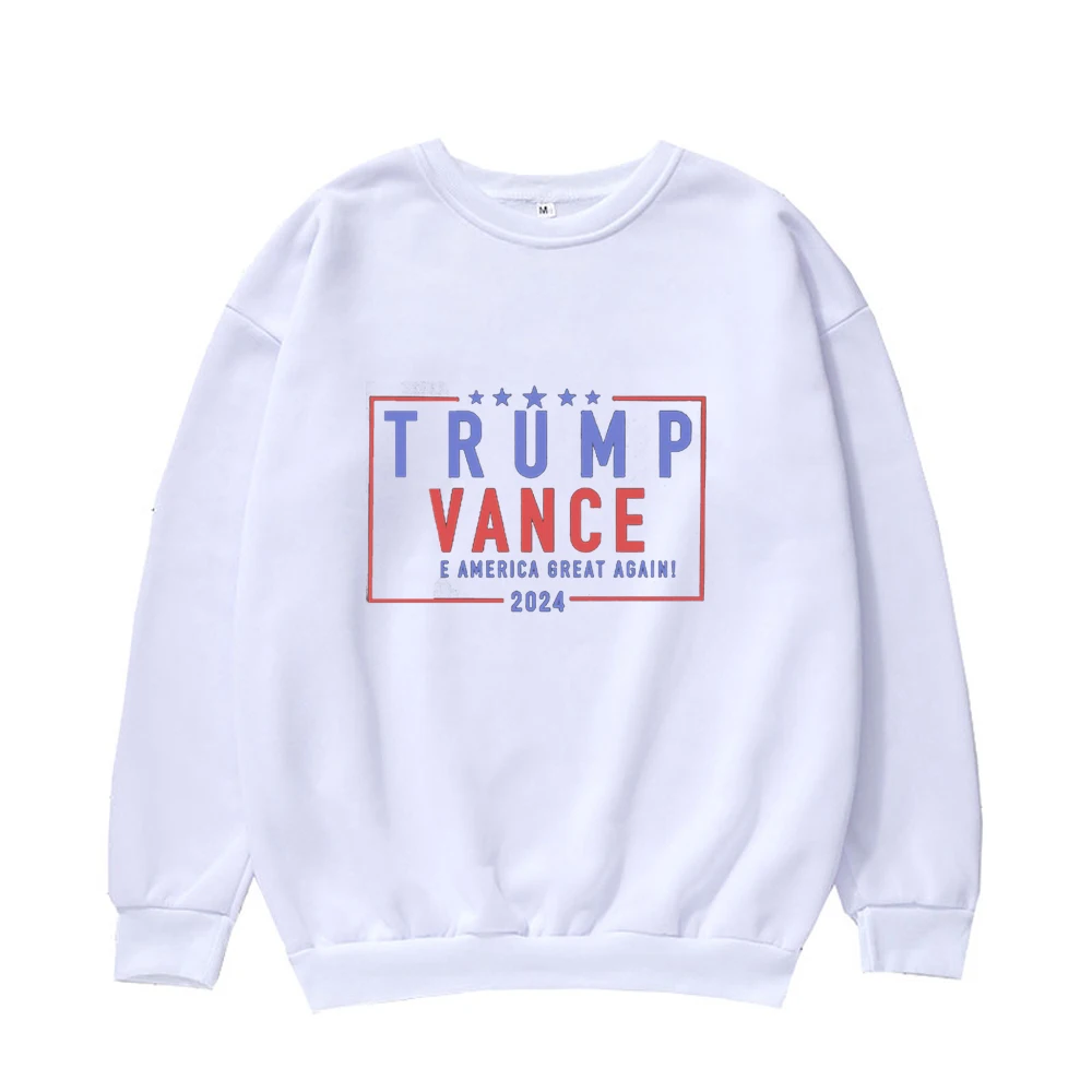 America Great Againi Trump Crew Neck Sweatshirts Pattern Text Printing Harajuku Streetwear 90s Retro Style Winter Warm Pullover