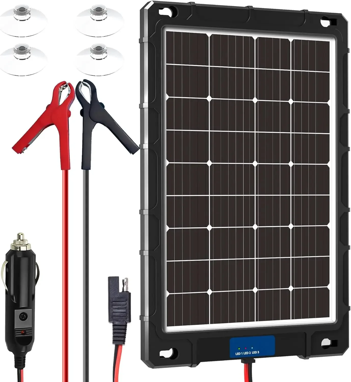 

20W 12V Solar Panel Kit with Upgraded Controller for Car /RV /Motorcycle/ Marine Applications