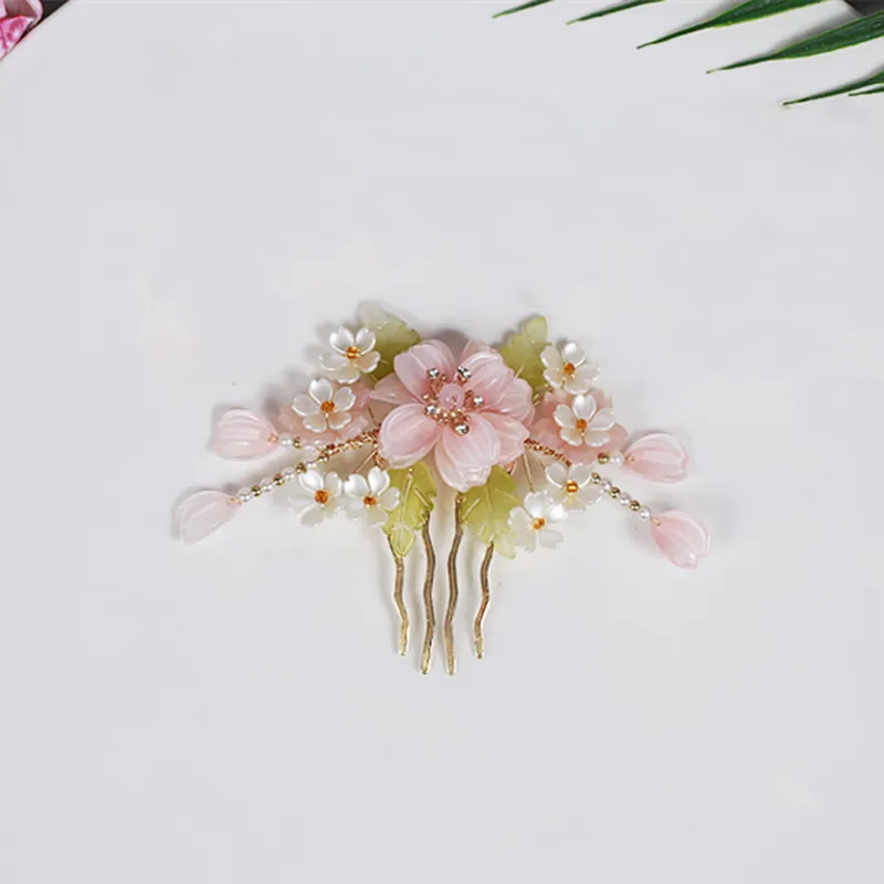 Chinese Hanfu Hair Accessories Set Vintage Wedding Headpiece For Women Long Tassel Pearl Hair Clip Classic Hanfu Hair Jewelry