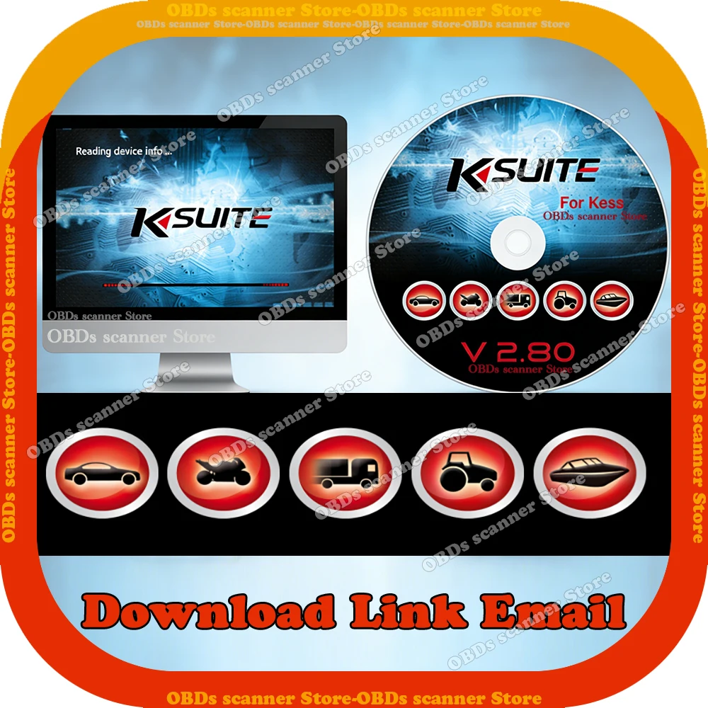 Nuovissimo KSuite V2.80 per K-ess V2.25 per K-tag, Software di invio online, Strumento Master per la regolazione dei chip ECU per auto/camion/trattori
