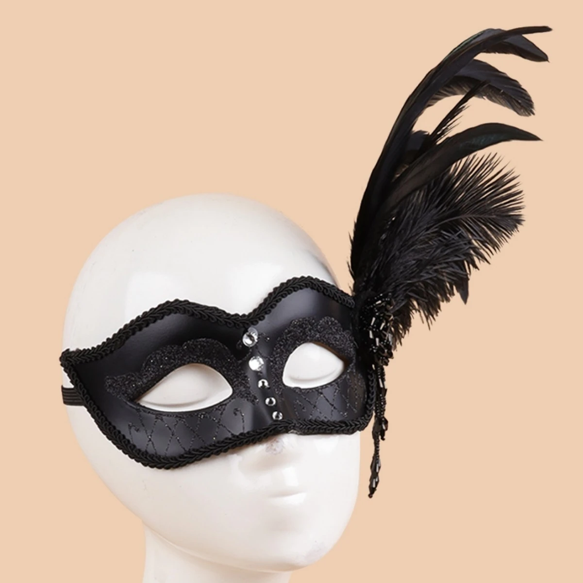 Masque pour les yeux Sexy plume eau diamant gland vénitien mascarade bal Halloween fête déguisement accessoires de déguisement dame masque facial