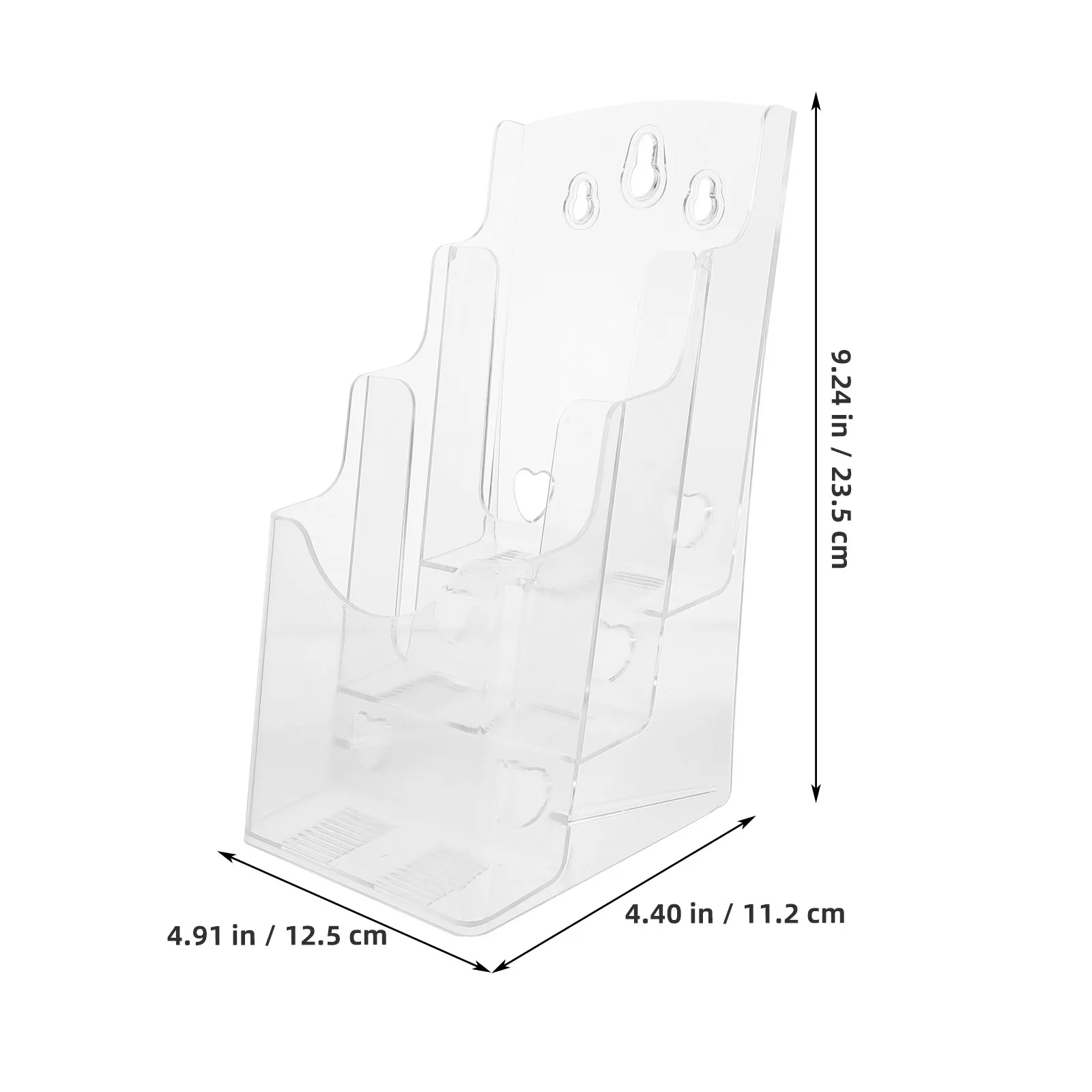 A6 Foldable Brochure Rack Clear Tiered Display Stand For Pamphlets Flyers Documents Desktop Organizer Trifold Brochure