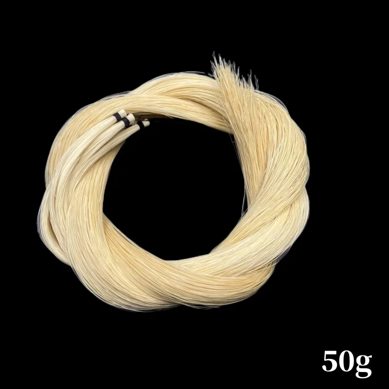 50g AAA Siberian Natural Horsehair,Violin/Viola Bow Hair Horsehair White Color Size 80/90/103cm Optional