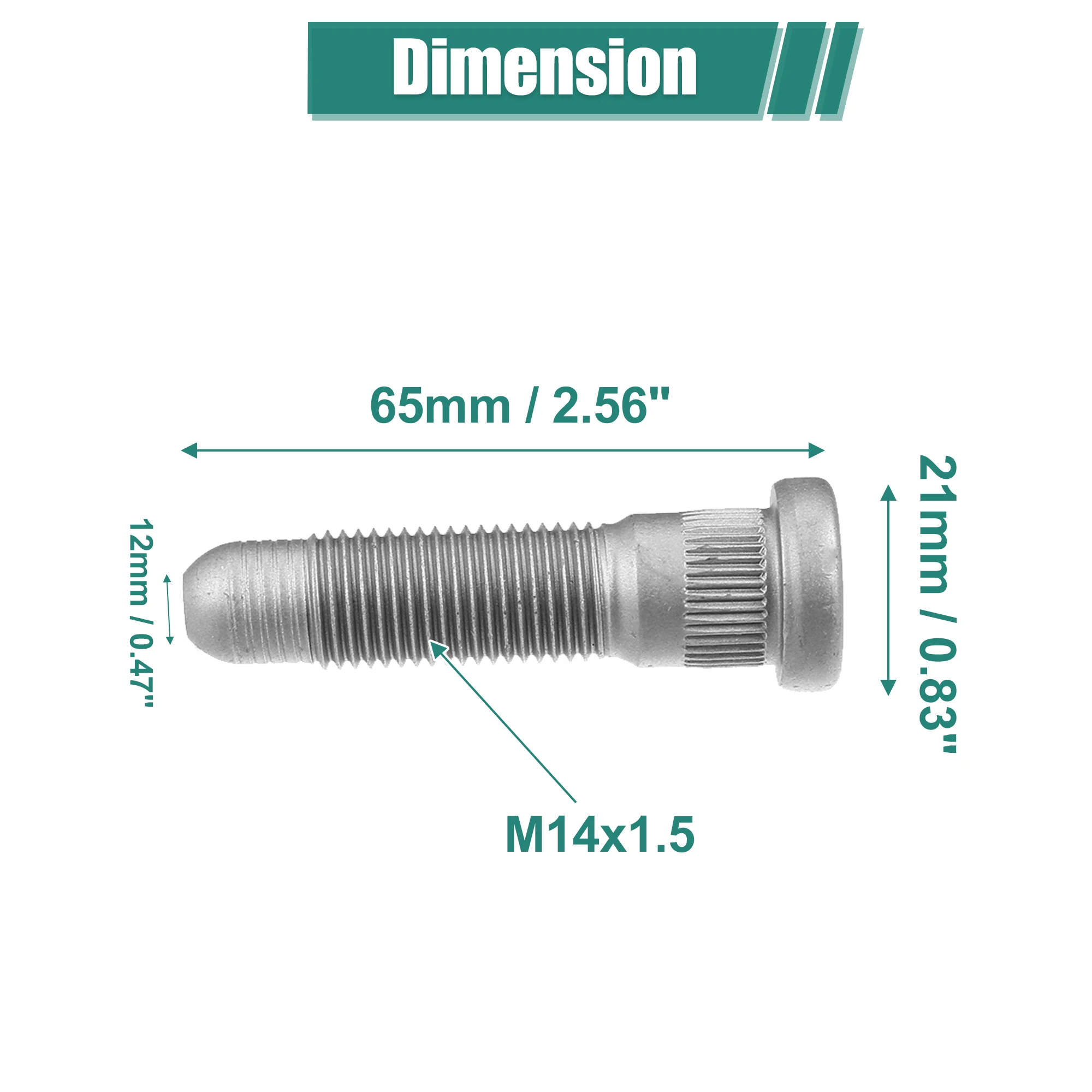 UXCELL 6 Pcs M14x1.5 Wheel Studs Bolts 11588810/15718996 for Cadillac Escalade 2000-2020 for Chevrolet Avalanche 2007-2013