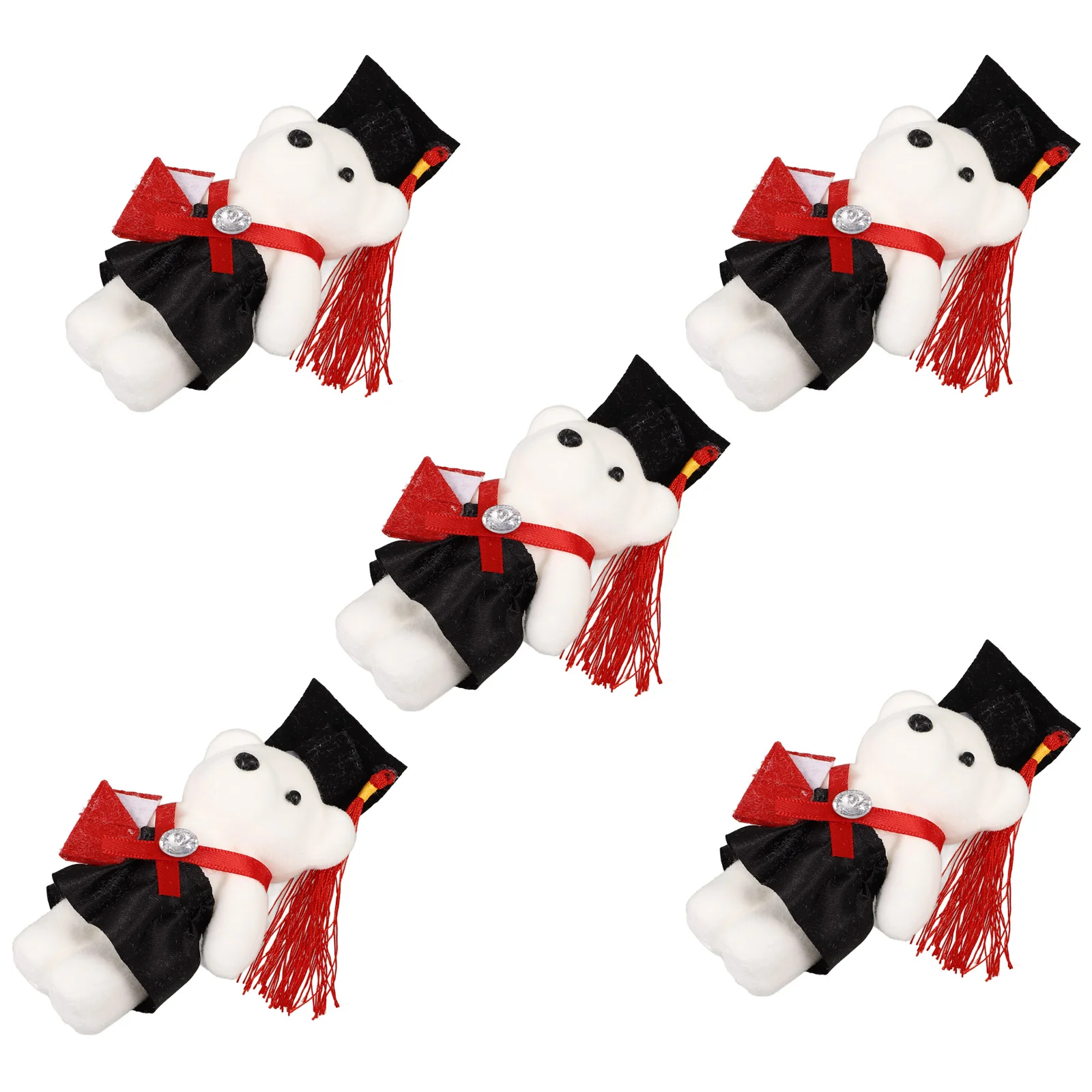 5 Pcs Animal Graduation Season Dr Bear Baby Boy Mini Plushies Foam Commencement Ornaments