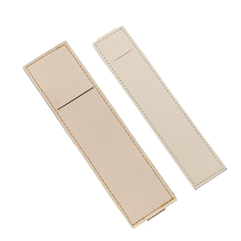 R6FF 2Pcs Leather Pencil Case with Adjustable Elastic Bands Notebook Pencil Sleeve