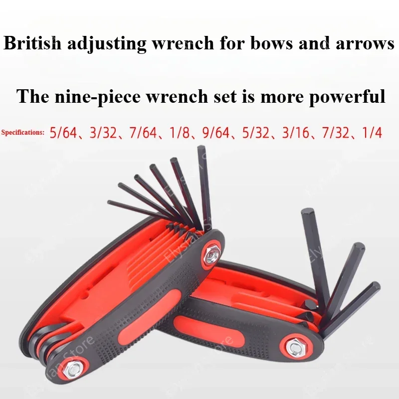 Inner hexagonal wrench folding debugging tool nine-piece set compound bow imperial inner wrench bow adjustment bow and arrow bag