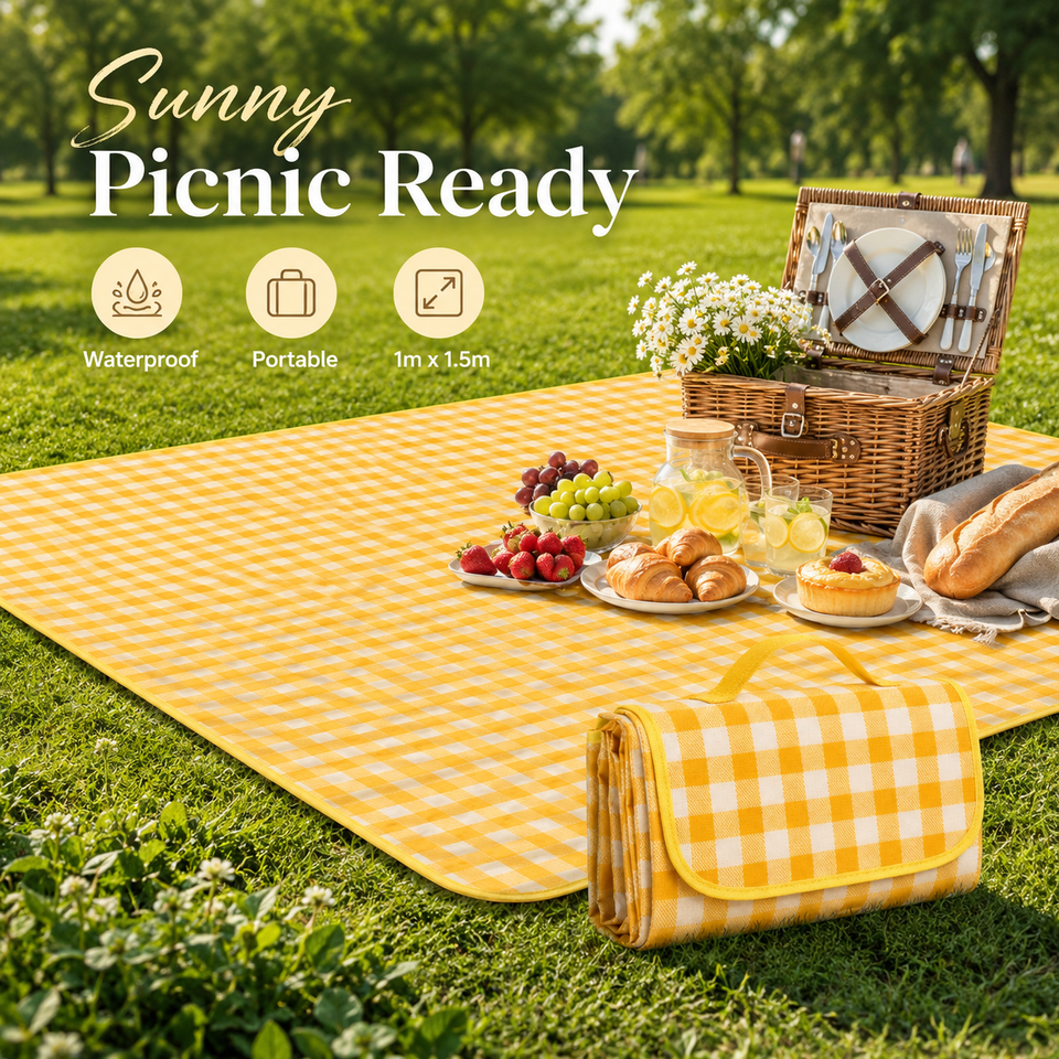 Waterproof Picnic Mat, Portable Outdoor Camping Blanket with Carry Bag for Beach Garden Travel