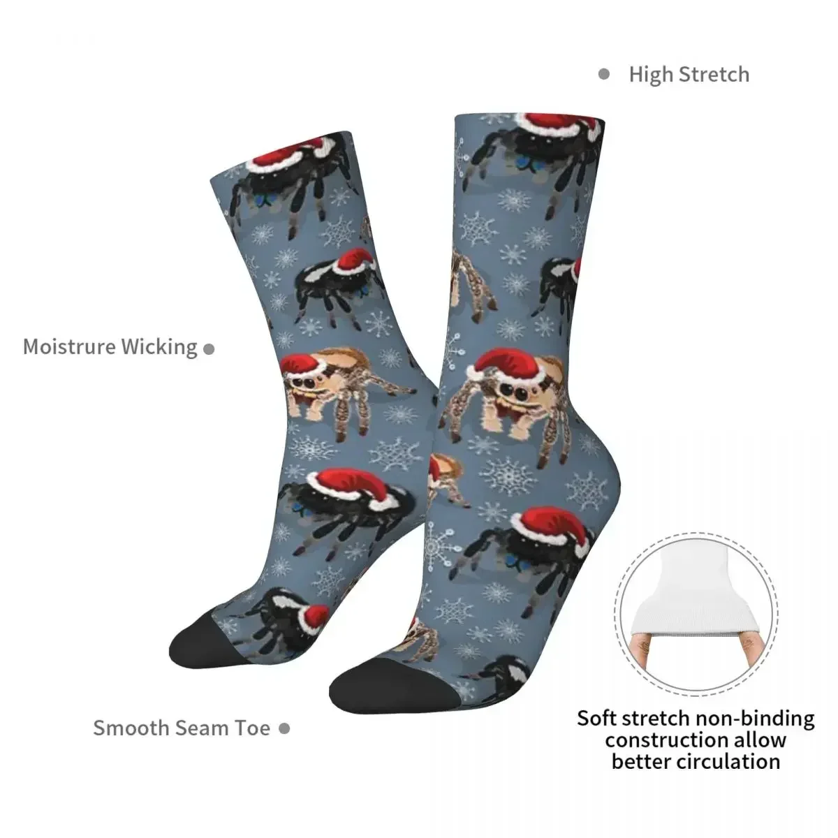 Holiday Regal Jumping Spider Phidippus Regius Socks Harajuku High Quality Stockings All Season Long Socks for Man Woman's Gifts