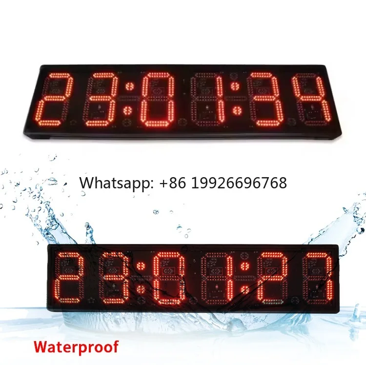 

Outdoor Use Waterproof Red Display 12 Inch Electric LED Race Timer Programmable Digital Countdown Timing Clock for Marathon