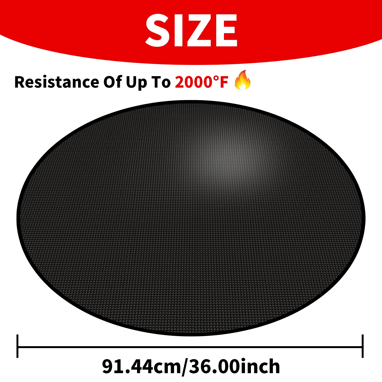 3Pcs 36 inch Fire Pit Mat Round 3 Layer Under Grill Mat Heat Resistant Oil Resistant BBQ Pad Mat for Outdoor BBQ Grill Firepit