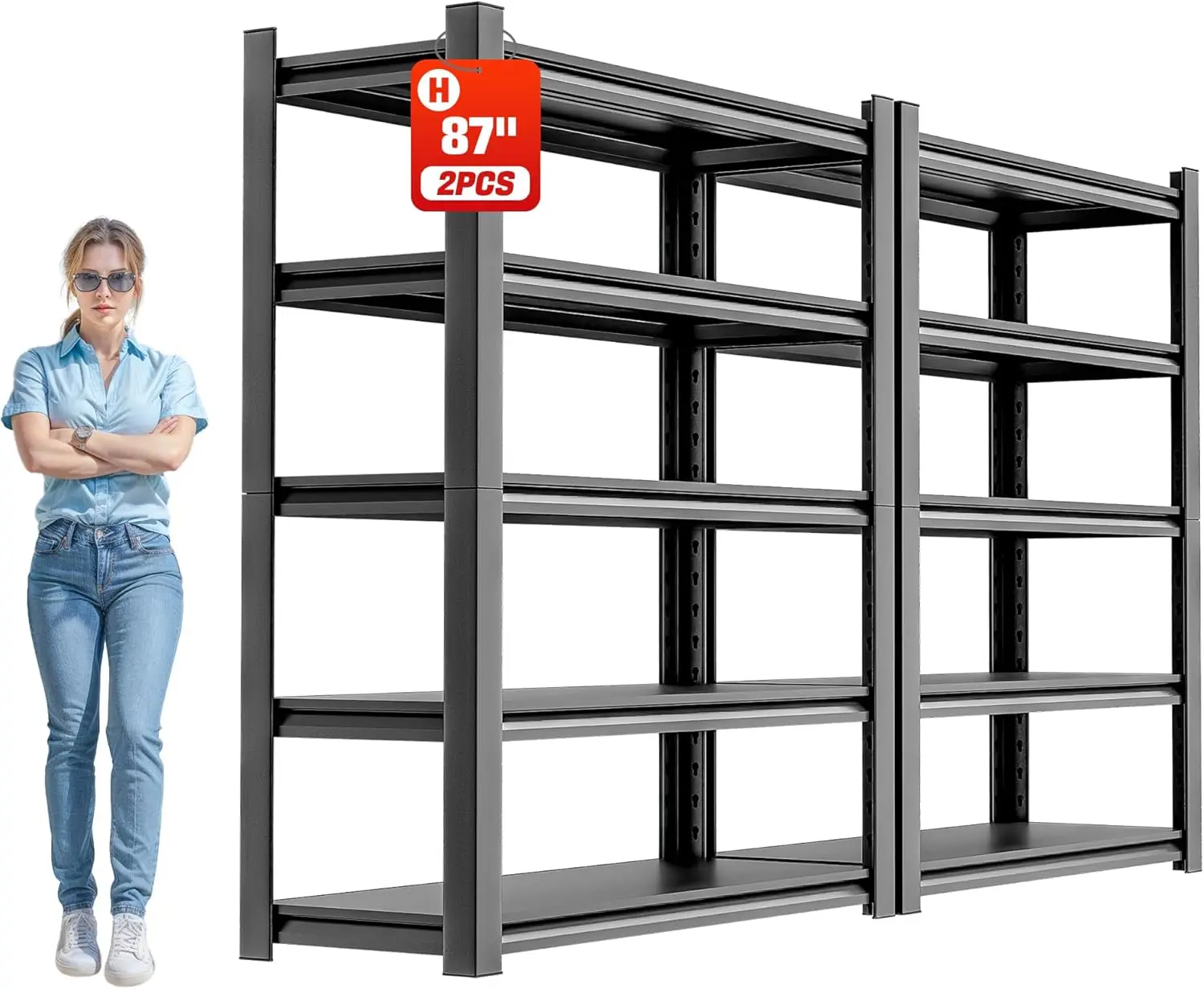 

Heavy Duty Metal Storage Rack Shelving For Garage, 5 Tier Shelving Unit - Garage Storage Shelf, Industrial Utility Shelving,