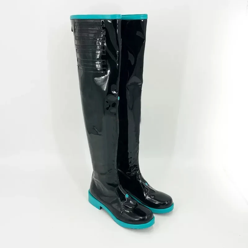 

v;3,f\6,k;Anime Mikuu Kasane Teto Women Cosplay Shoes Len Rin Cos Custom Made Boots;6,b\7,j/