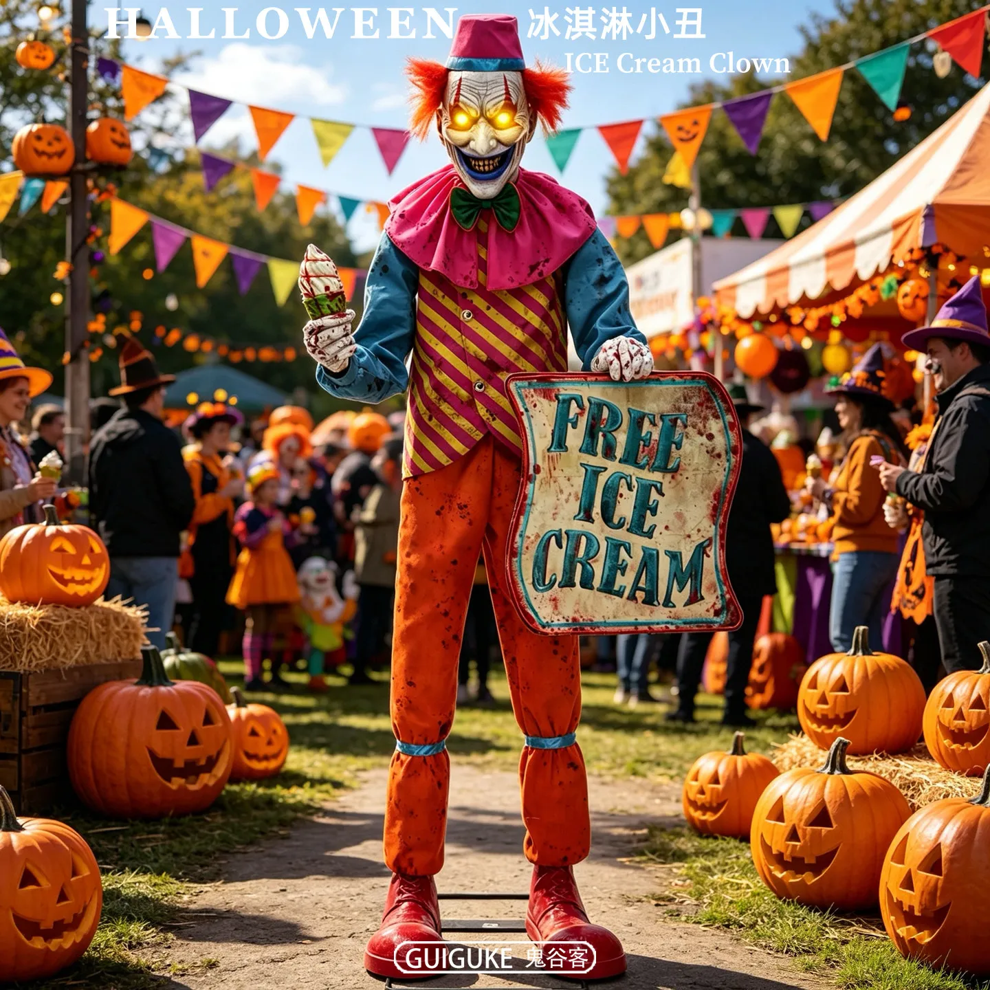 Halloween Large Outdoor Electric Ugly Ornament Haunted House Amusement Park Haunted Festival Decoration Props