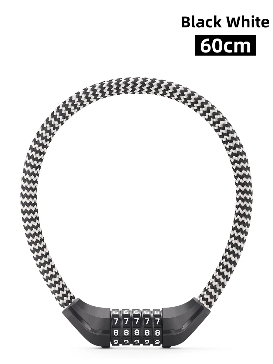 AliExpress WEST BIKING Portable Bicycle Lock Ultra-Light Steel Cable MTB Road Bike Lock 5-Digit Password PVC Waterproof Steel Password Lock