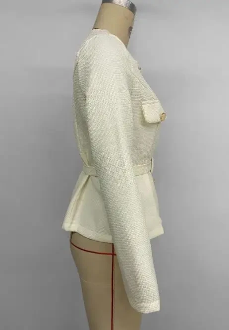 

Office Ladies Spring & Autumn Fashion Belt Coat Temperament Women's Casual Suit Elegant Slimming Versatile Coats