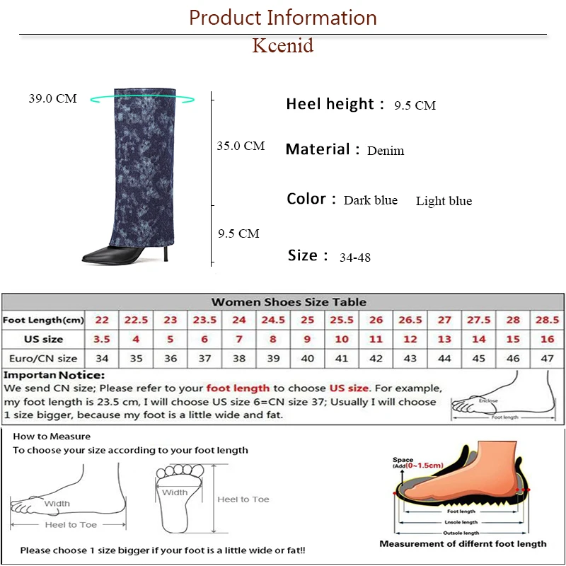 Kcenid Fashion Shoes Woman Autumn Winter Light Blue Women Knee High Boots Pointed Toe Thin High Heels Mixed Colors Long Boots