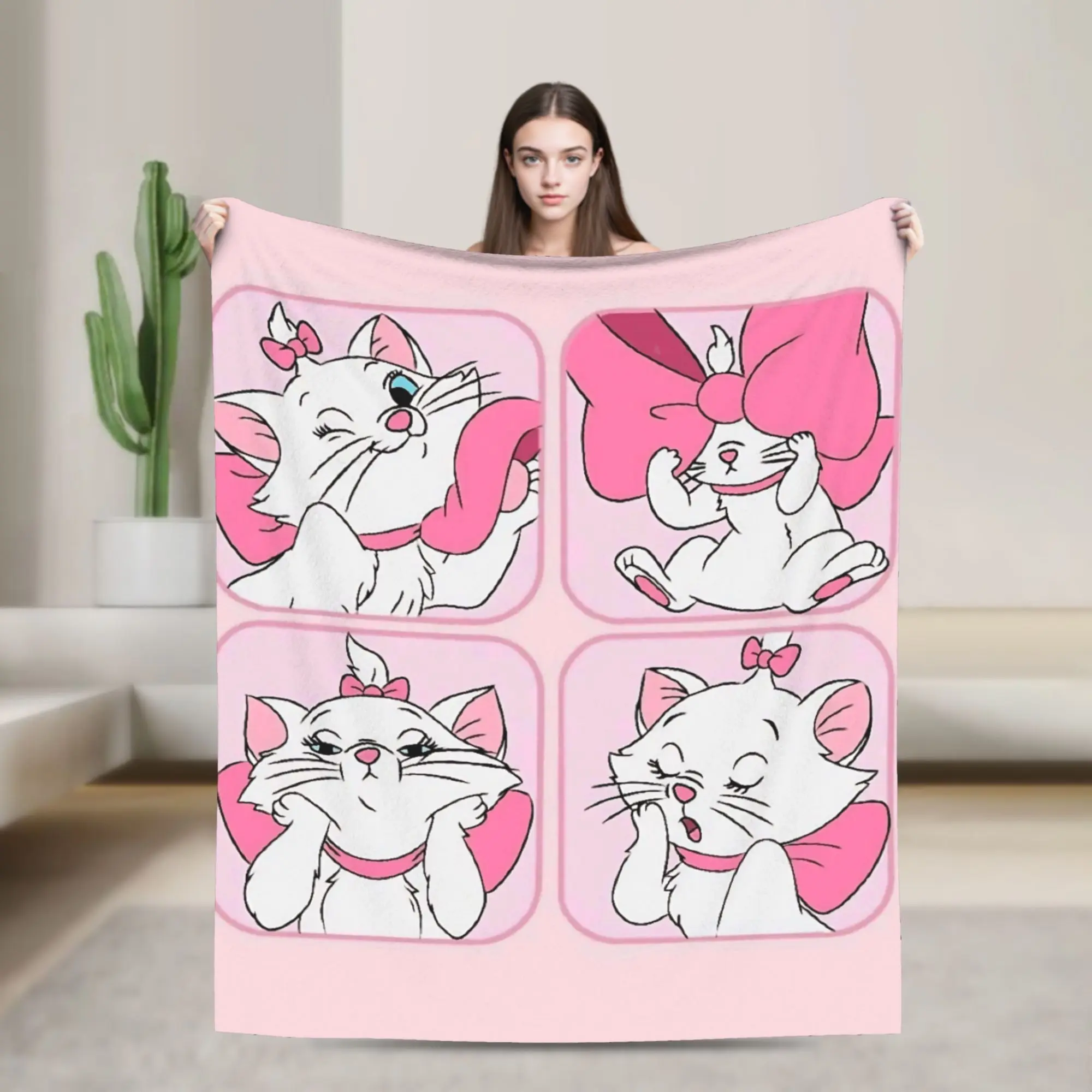 

Maries Cat Warm Soft Blanket Child Plush Throw Blanket Funny Bedroom Flannel Bedspread Sofa Bed Cover