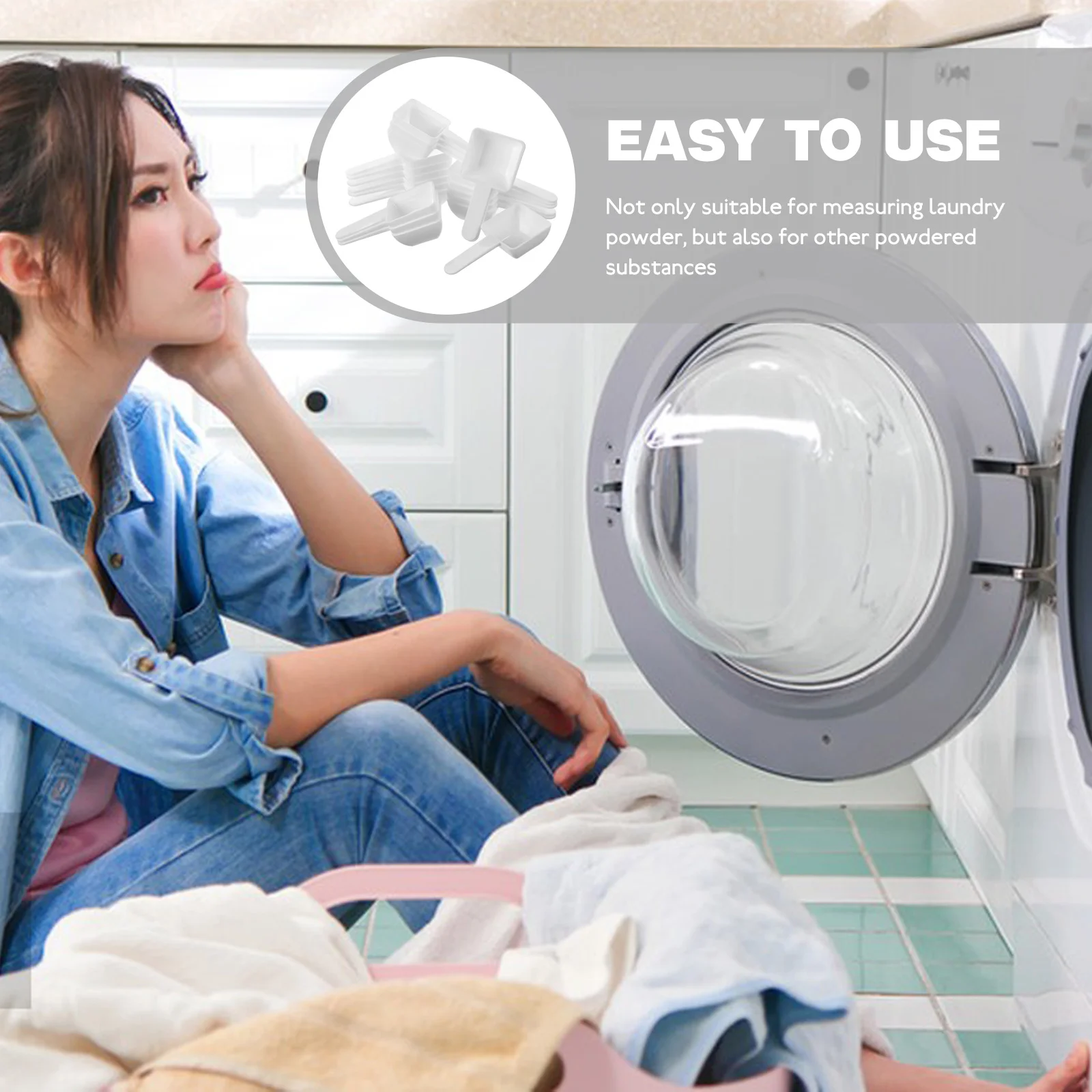 

20Pcs Laundry Powder Spoons Reusable Plastic Measuring Spoons Ergonomic Handle Compact Design for Versatile Powder Measuring and