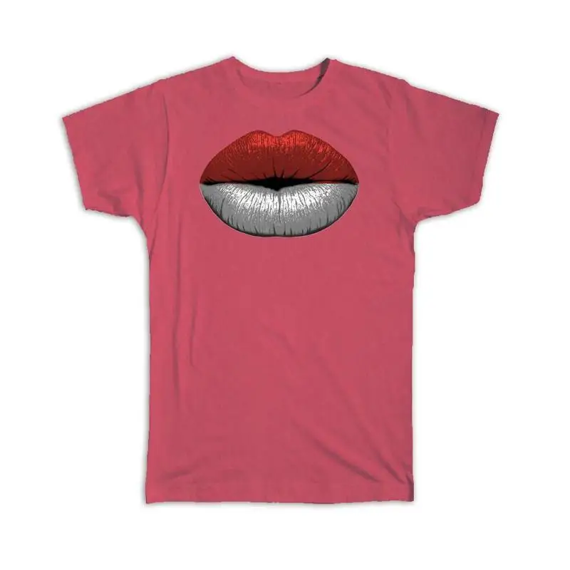 

T Shirt Lips Indonesian Flag Indonesia Expat Country For Her Woman