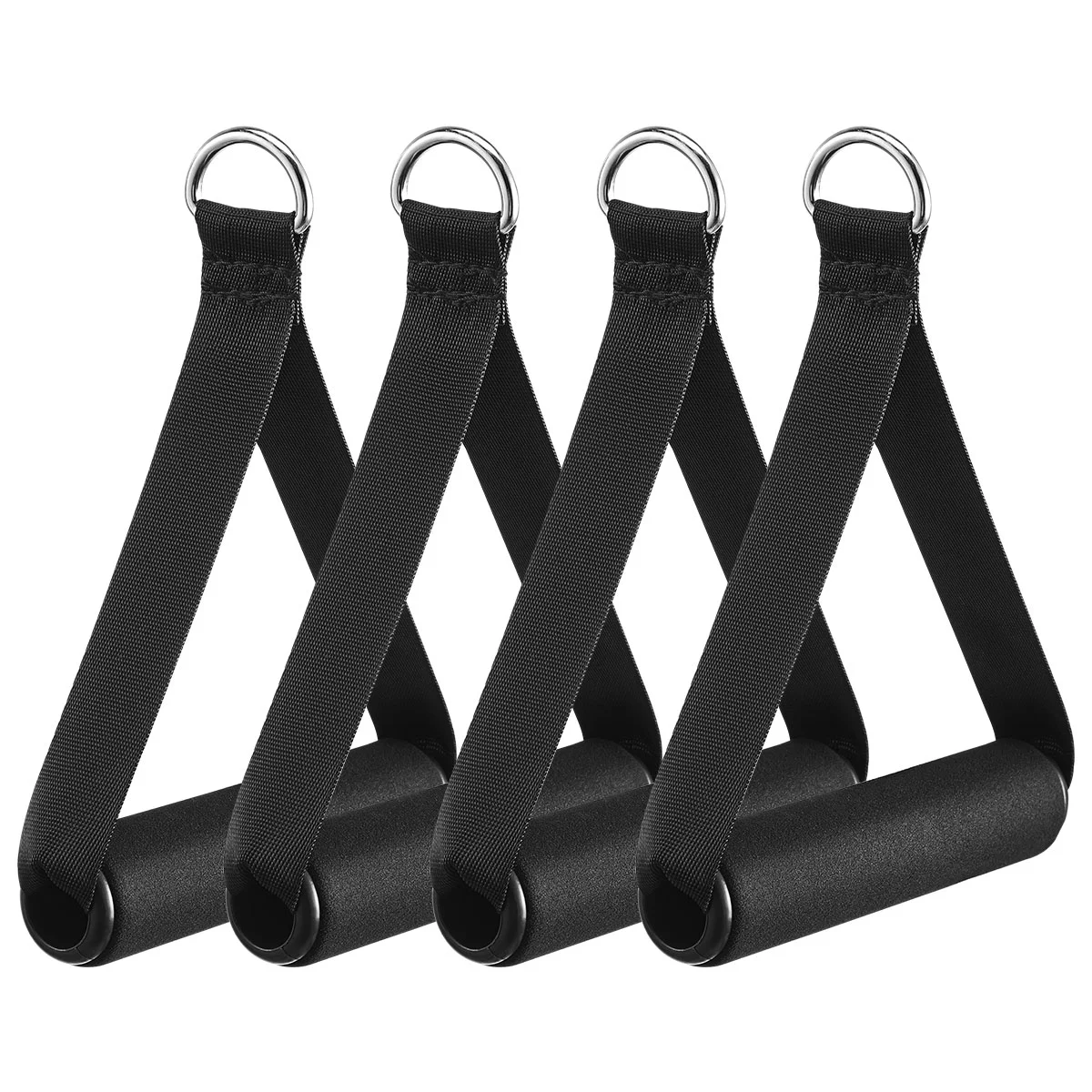 GARNECK 4Pcs Single-Grip Handles with Carabiner Clips Pull Handle Exercise Handles for Resistance Tube Exercise Strength Trainin