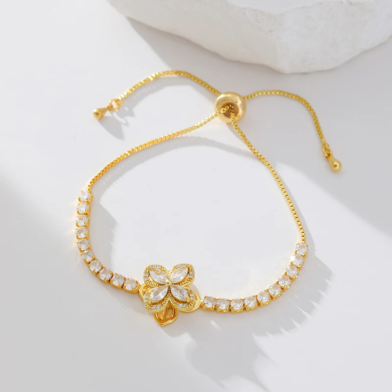 EILIECK Neue Mode Edelstahl Rotierendes Grünes Kleeblatt Zirkon Halsketten-Armband-Set für Frauen Trendiger Wasserdichter Schmuck Geschenk – Detail 21