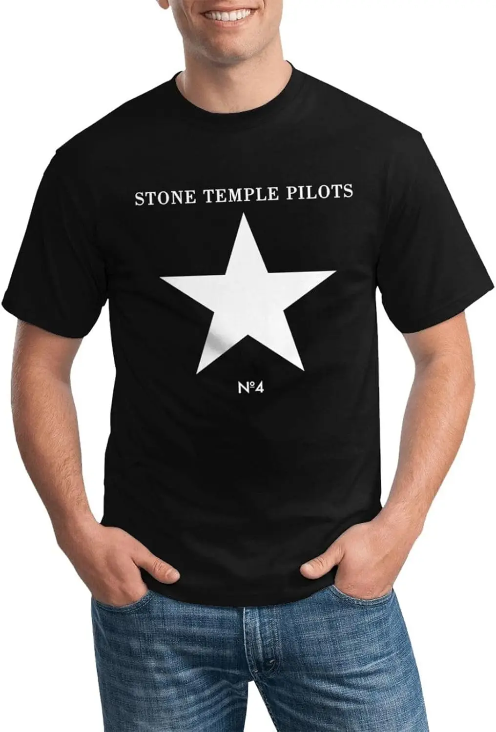 Camisa de pilotos del templo de la música de piedra, camiseta de manga corta personalizada para hombre, camisetas gráficas de moda, camisetas casuales geniales negras