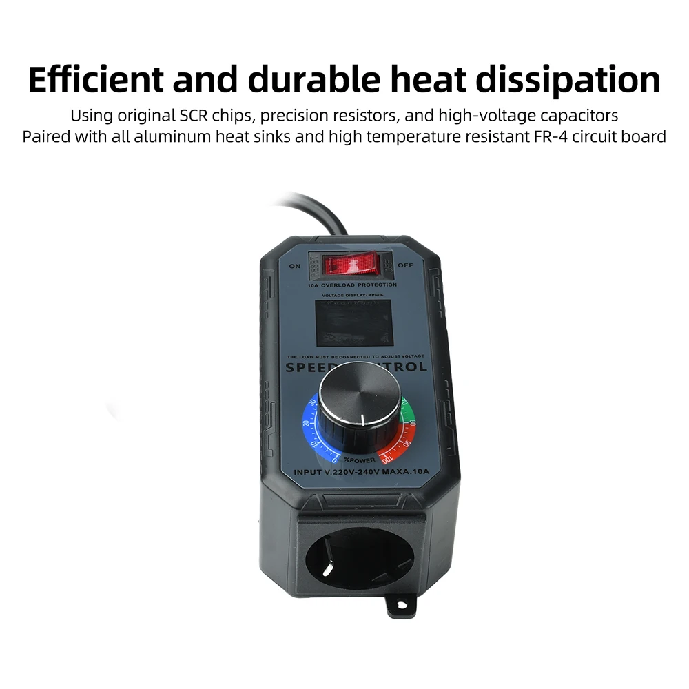 4000W Motorgeschwindigkeitsregler 10A AC 220V Hochleistungs-SCR-Spannungsregler für Ventilatoren, Winkelschleifer, industrielle Anwendungen – Detail 5
