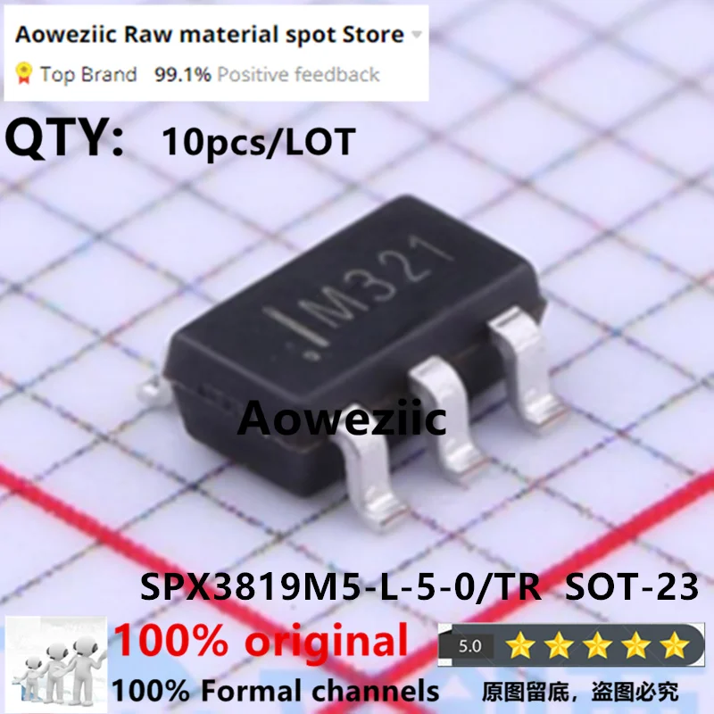 Aoweziic  2023+  100% New Imported Original  SPX3819M5-L-5-0/TR  SPX3819M5-L-5-0   M3 SOT-23-5  Voltage Regulator Chip