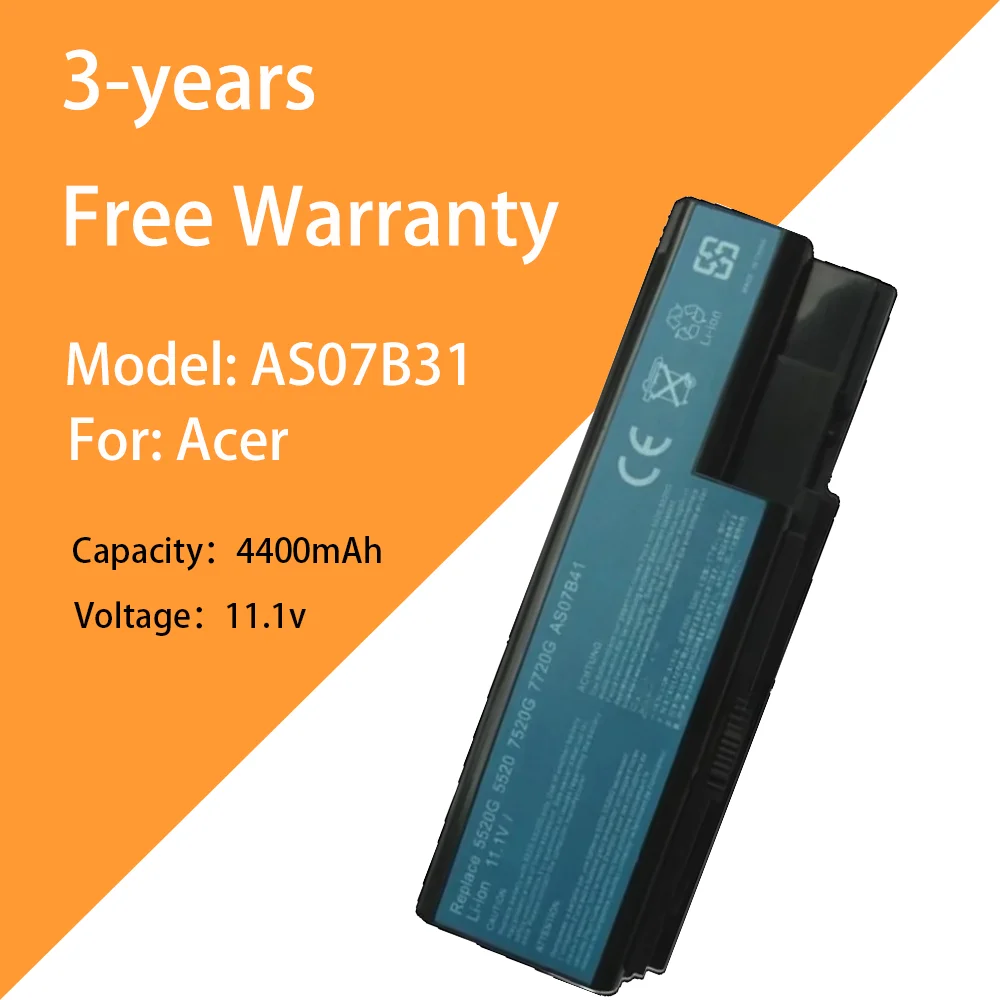 

11.1V 6cells AS07B31 Laptop Battery FOR ACER AS07B32 AS07B41 AS07B42 AS07B51 AS07B52 AS07B61 AS07B71 AS07B72