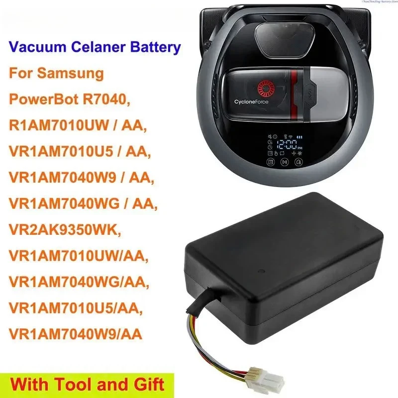 21.6V 7000mAh for Samsung for PowerBot Cyclone Force R7040 DJ96-00193E DJ96-00193B R1AM7010UW/AA Robot Vacuum Cleaner Battery