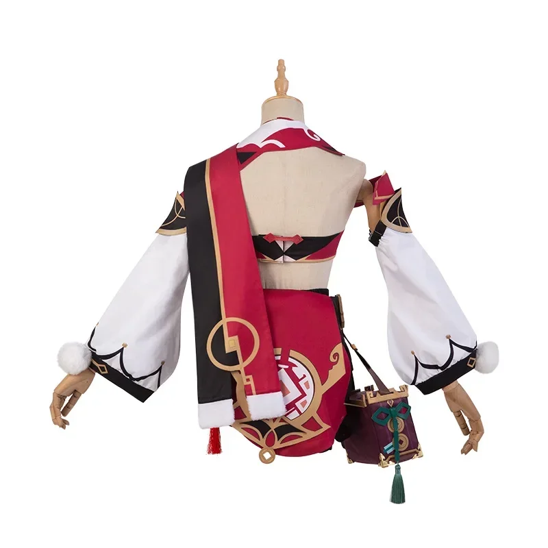 Genshin Impact Yanfei Cosplay Costume, Robe de Jeu, Uniforme Trempé, Perruque, Chapeau, Cornes, Sac, Accessoires, ixd'Halloween, Tenue Soyeuse