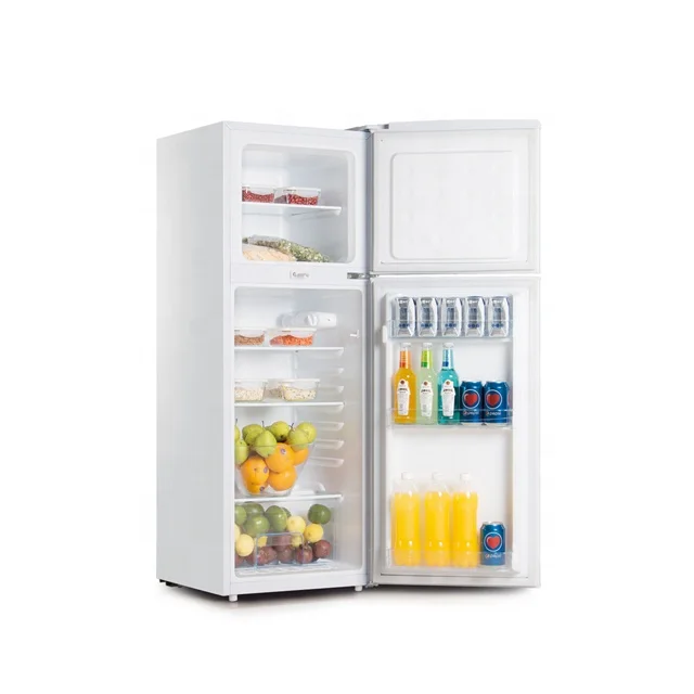 Refrigerador porta dupla com chave para casa, Descongelamento Doméstico Montado Superior, 118L