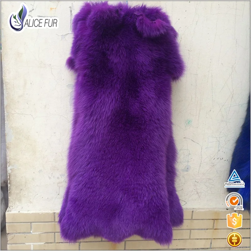 Wholesale Supply High Quality Custom Color Real Fluffy Fox Fur Skins Genuine Fox Pelt For Sale