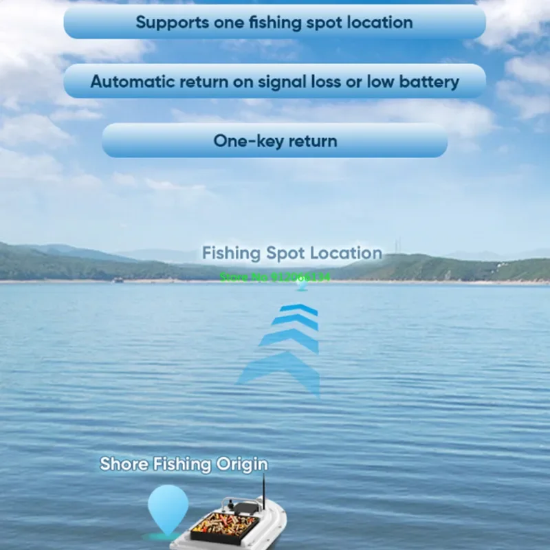 

GPS 500M Wireless Remote Control Fishing Bait Boat 2.4G 2KG Loading Waterproof Smart Fixed Speed Cruise High Speed RC Bait Boat