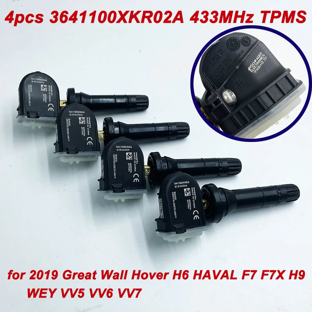 

4-упак. 3641100 XKR02A Новый датчик давления в шинах 433 МГц TPMS для Great Wall HAVAL F5 F7 H6 H2s F7X H7L WEY VV5 VV6 VV7 P8 2017-2019 гг.