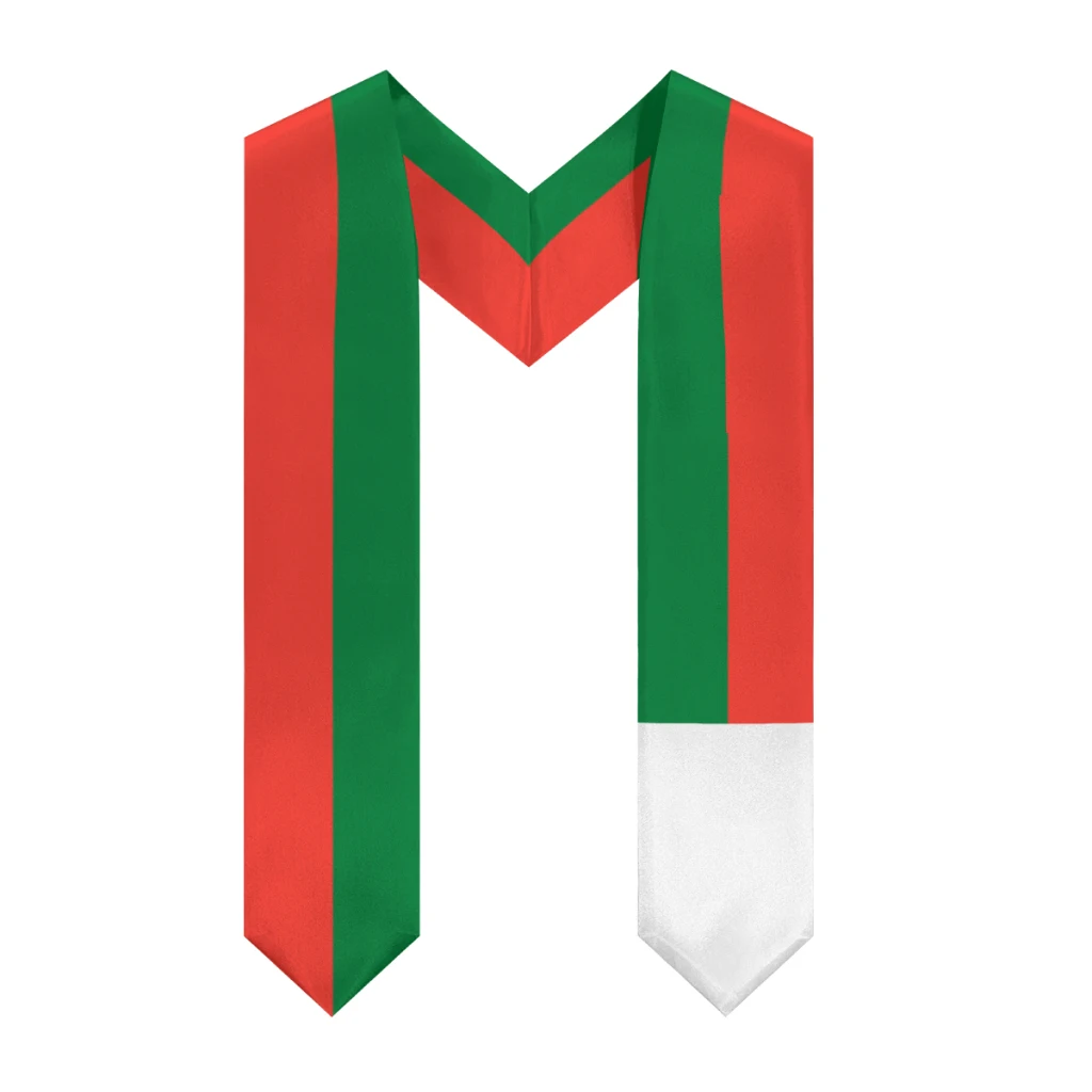 More design Graduation shawl Madagascar Flag & United States Flag Stole Sash Honor Study Aboard International Students