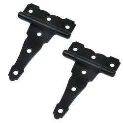 2PCS Classic Black Strap Hinges Shed Door Hinges Heavy Duty Barn Gate T-Strap Hinges