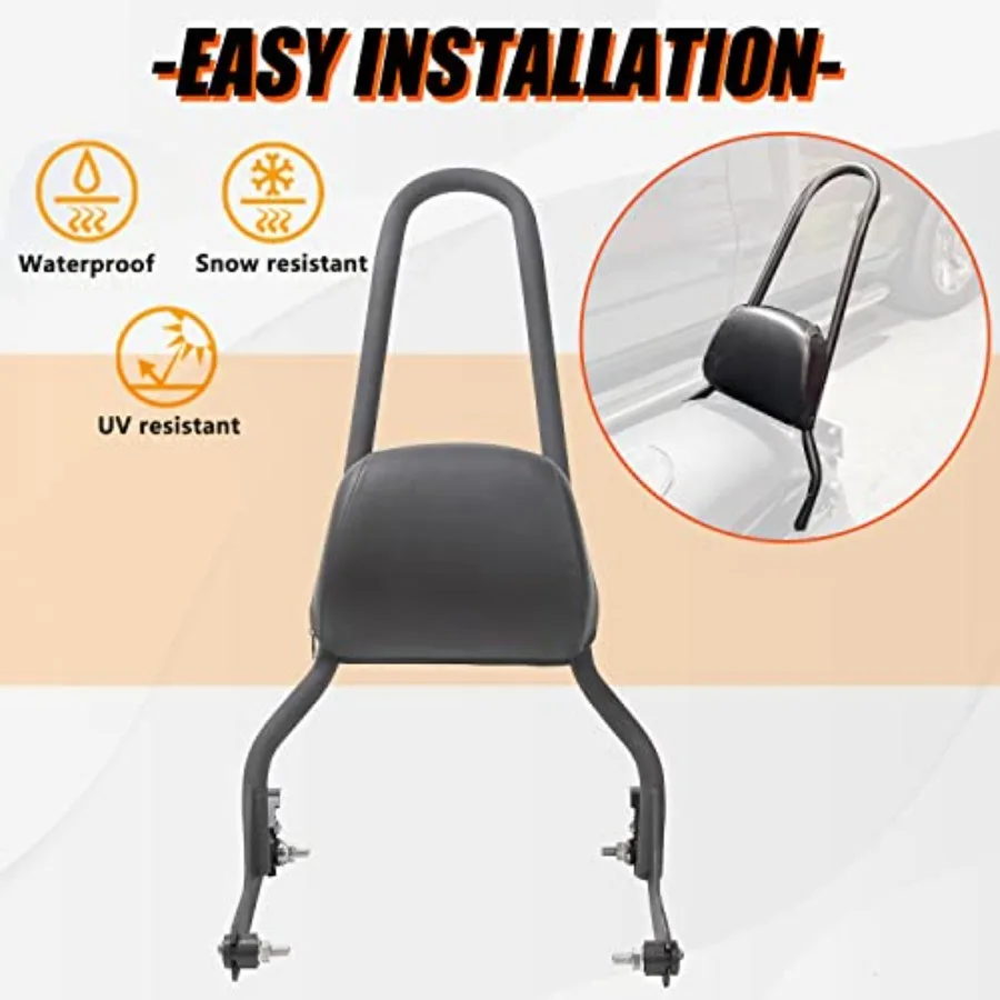 وسادة مسند ظهر سيسي بار قابلة للفصل للدراجة النارية لـ 20062017 Harley Davidson Fatboy Fat Boy LO FLSTF Softail FXST FLST CVO Rear Pa #5