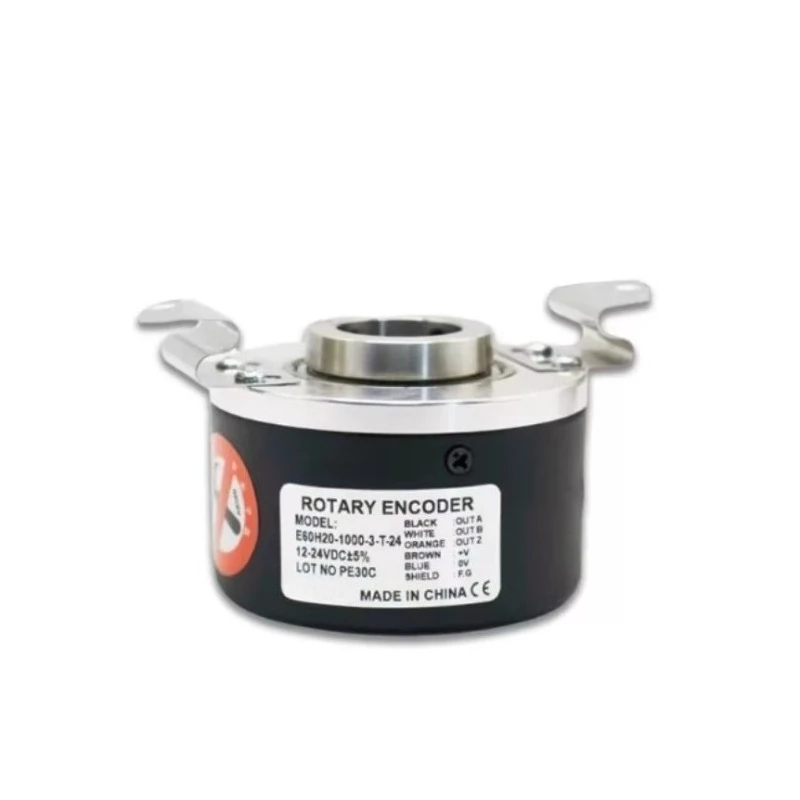 60mm Hollow Shaft Rotary Encoder E60H20 20mm Bore 12-24VDC Totem Pole 100/360/600/1024PPR
