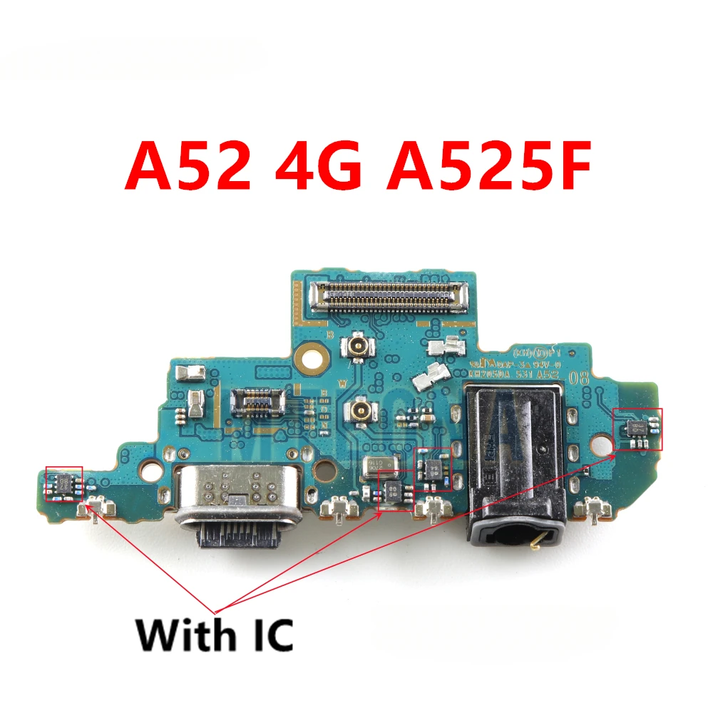 삼성 갤럭시 A52 4G A525F A52 5G A526B A52s A528B 수리 부품용 USB 타입-C 2.0 25W 충전 보드 도크 포트 플렉스 케이블