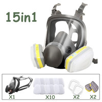 6800 15 in 1 Chemical Mask Gas Protective Dust Masks Dustproof Respirator Paint Pesticide Spray Silicone Full Face Filters