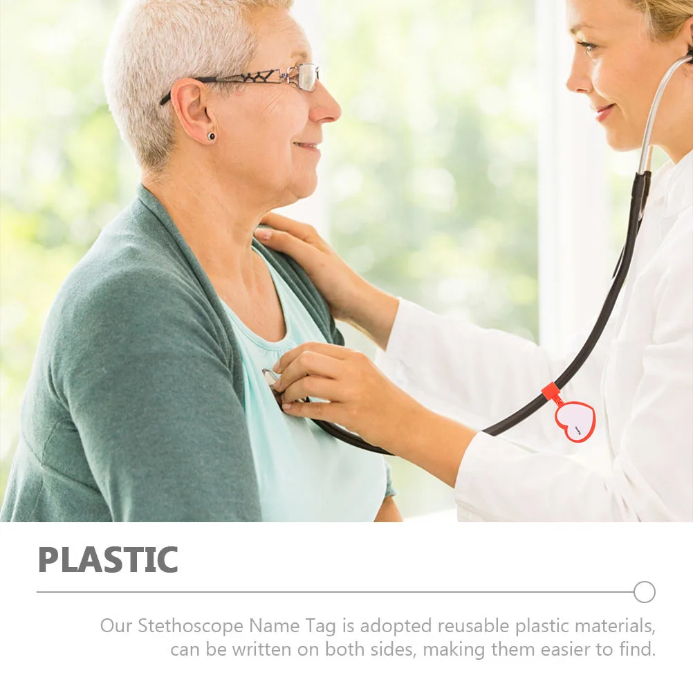 

6pcs Stethoscope Name Tags Two Sided Reusable Plastic Holder Clip Identification Badge Care Accessories Tube Tags