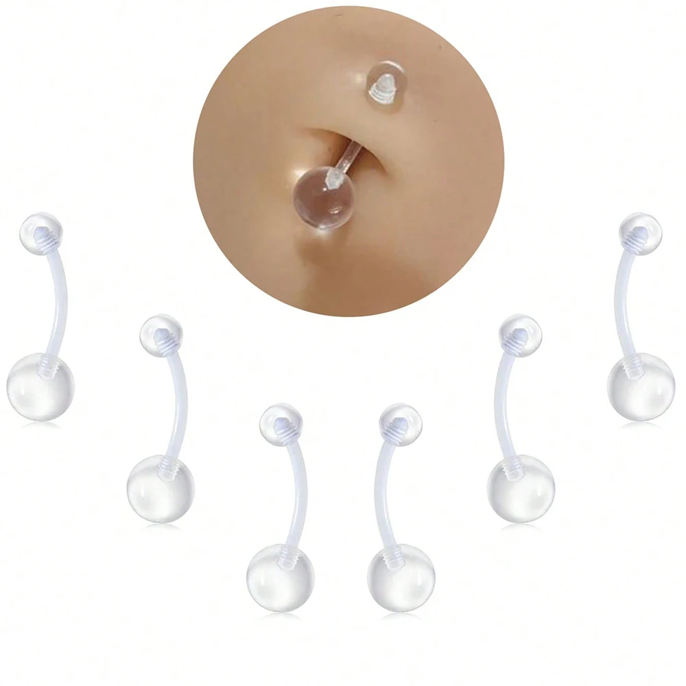 Clear Piercing Retainer, Hypoallergenic Bioflex Plastic