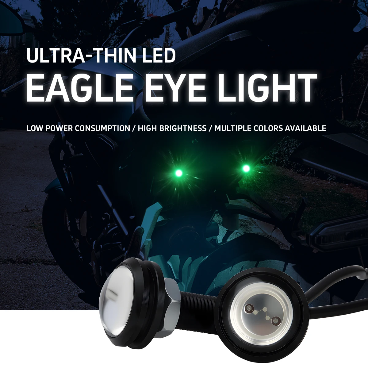 

2PCS Motorcycle LED Eagle Eye Spotlight Lamp 10-32V Fog Lamp High Power 3W Headlight Driving Light for Car Motor Accessories